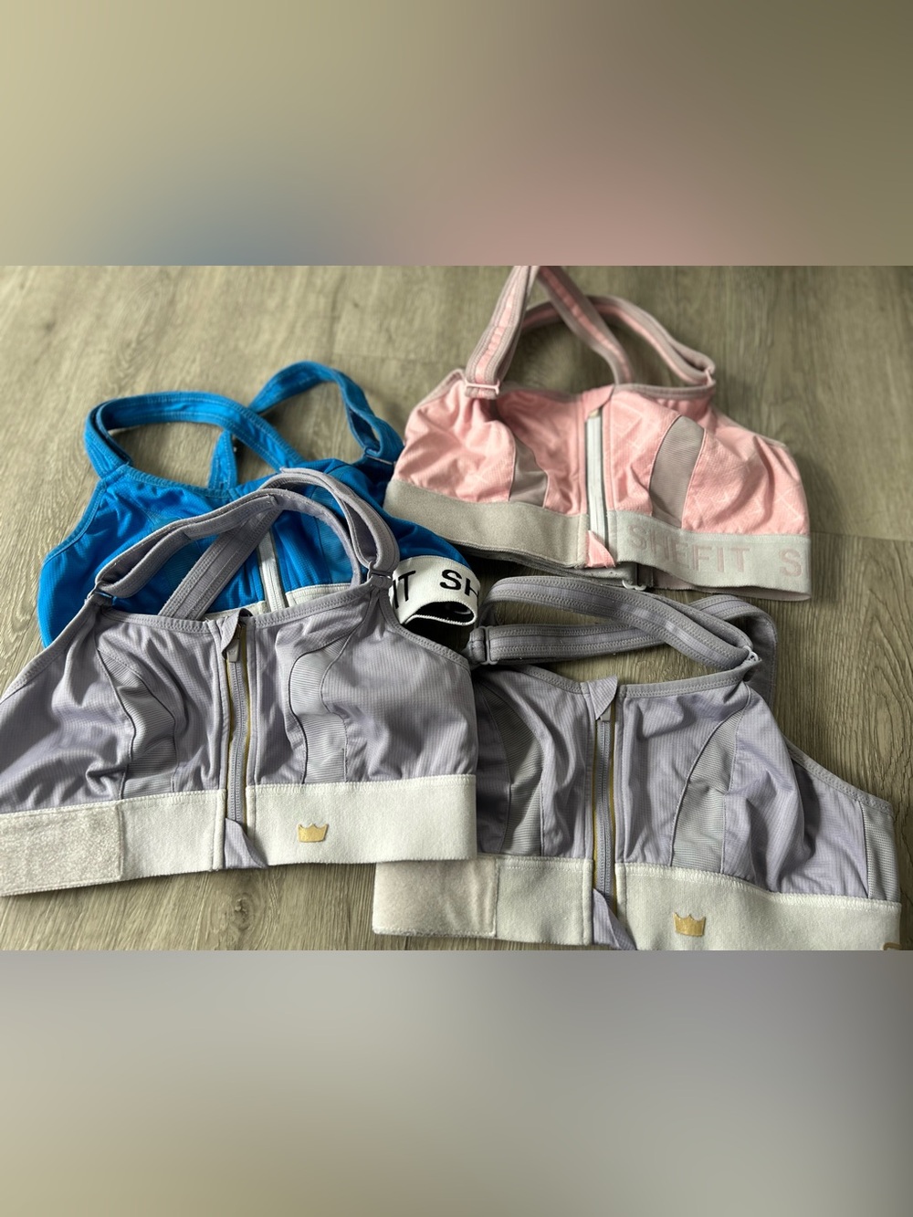 Lot of 4 Shefit Ultimate Sports Bra Womens Medium High Impact Zip Support 2Luxe